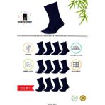 Denidu Bambu Erkek Soket Uzun Çorap Dikişsiz 12 Çift Altın Seri (Parfümlü,Yıkamalı,Organik) Siyah,Lacivert - 40 - 45