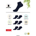 Denidu Bambu Patik Çorap Yıkamalı Dikişsiz 6 Çift (Soft Yıkama,Premium,Kokulu) Kadın,Erkek - 35 - 39 - Lacivert
