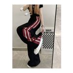 DENİKK Zip Detail Harajuku Black Oversize Çift Şeritli Eşofman Altı