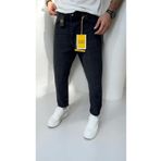 DENIM MAN Erkek Siyah Çizgili Boyfriend Kalıp Jean Pantolon