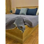Denim Mavi 4 Katlı Çift Taraflı Çift Kişilik Müslin Battaniye %100 Pamuk 230X240 Cm