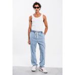 Denim Republic Erkek Buz Mavisi Çizgili Bol Pantolon Gabardin