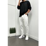 Denim Shorty Boyfriend Beyaz Renk Kot Pantolon