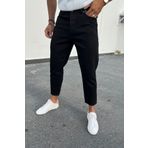 Denim Shorty Boyfriend Siyah Düz Rahat Pantolon