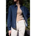 Denim Trip Rahat Fit Balon Kol Rinse Koyu Indigo Kadın Jean Gömlek
