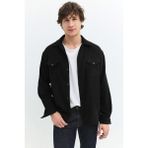 Denim Trip Relaxed Fit Siyah Erkek Kadife Gömlek - XL