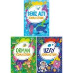 Deniz Altı - Orman - Uzay Boyama Kitabım 3'lü Set