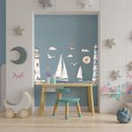 Deniz Feneri Duvar Stickerı, Çocuk Oyun Odası İçin Dekor (132x165 cm)