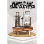 Deniz Feneri Kum Saati Ahşap Görünümlü Vintage Tarz Biblo FRTKGT25DYMUCZEYFELKULELİDENİZFENERİ2