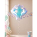 Deniz Kabuğu Şekilli Hologram Folyo Balon Parti Dekorasyonu 54 cm
