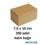 Deniz Karton 7,5 x 10 cm 250 Adet Kraft Not Kağıdı - 1.Kalite Orijinal Kraft - Kalın Kağıt - Blok Not