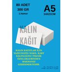 Deniz Karton 80 Adet | A5 Boy 1. Hamur Baskı Kağıdı - 300 Gram - Davetiye Kağıdı - Bijuteri Kartı - 1.Hamur Kağıt