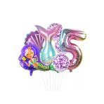 Deniz Kızı Kuyruğu Deniz Kabuğu Gökkuşağı Rakam Balon Pullu Şeffaf Balonlu Deniz Kızı Konsepti, 4541212121445