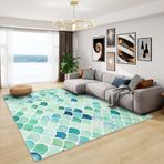 Deniz Kızı Tartıları Kız Çocuk Yatak Odası Çocuk Gradyan Yeşil Yıkanabilir Kaymaz Yumuşak Halı Desenli Alan Kilimleri Oturma Odası Yatak Odası ve Ev Dekoru için 120x170 cm