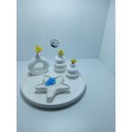 Deniz Kuzey Design Karamel Kokulu Deniz Yıldızı Mum - Taş Tozu Saksılı Hediyelik Dekoratif 5' Li Set - Beyaz - 1