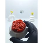 Deniz Kuzey Design Özel Tasarım Karamel Latte Kokulu Gül Mum - Modern Taş Tozu Saksılı Hediyelik Dekoratif Mum - 1
