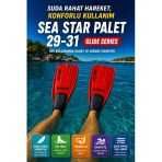 Deniz Paleti 29-31 Numara Yüzme Paleti Snorkel Dalış Rahat Esnek Hafif Tatil Paleti Seti Kırmızı Siyah