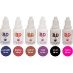 Deniz Parti Bd 6'lı Sıvı Gıda Boyası Seti – 20 ml (Lacivert, Bordo, Kahve, Mor, Siyah, Fuşya)