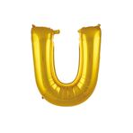 Deniz Parti Süsleri Folyo Balon U Harfi Gold Renk - U Harf Balon - Harf Folyo Balon 100 Cm Gold Balon