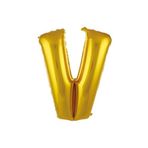 Deniz Parti Süsleri Folyo Balon V Harfi Gold Renk - V Harf Balon - Harf Folyo Balon 100 Cm Gold Balon