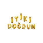 Deniz Parti Süsleri Iyiki Doğdun Gold Harf Folyo Balon Set
