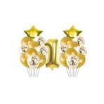 Deniz Party Store 1 Yaş Gold Konfetili Balon Doğum Günü Seti