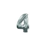 Deniz Party Store 16 inç 40 cm 4 Rakamı Gümüş Folyo Balon