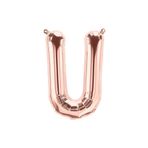 Deniz Party Store 16 inç 40 cm U Harfi Rose Gold Folyo Balon