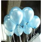 Deniz Party Store-AÇIK MAVİ METALİK LATEX BALON 10 ADET