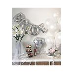 Deniz Party Store Bride Gümüş Folyo Balon (36-40 Cm) 6 Adet Metalik Beyaz Balon 2 Li Set
