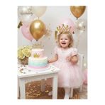Deniz Party Store GOLD ONE 1 YAŞ EVA SİMLİ DOĞUM GÜNÜ TAÇ 1 ADET