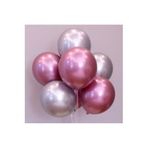 Deniz Party Store KROM GRİ PEMBE BALON SET 6 ADET