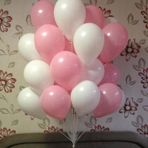 Deniz Party Store-MAKARON PEMBE BEYAZ Balon 12 İNÇ 10 Adet
