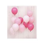 Deniz Party Store-MAKARON PEMBE PASTEL FUŞYA BEYAZ BALON 12 İNÇ 10 ADET