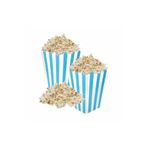 Deniz Party Store MAVİ Beyaz çizgili Karton Popcorn Mısır Cips Kutusu 8 Adet
