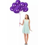 Deniz Party Store-Metalik 12'inç Koyu MOR Balon 10 Adet