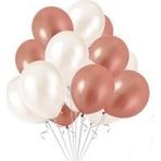 Deniz Party Store- METALİK ROSE GOLD BEYAZ BALON 10 ADET