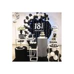 Deniz Party Store Pastel 30 Siyah 30 Beyaz Mini Zincir Balon Set