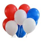 Deniz Party Store PASTEL KIRMIZI KOYU MAVİ BEYAZ Balon Set 15 Adet