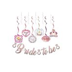 Deniz Party Store Rose Gold Bride To Be Kaligrafi Yazi 6 Li Tavan Sarkit Süs 2 Li Set