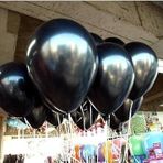 Deniz Party Store-SİYAH METALİK LATEX BALON 10 ADET