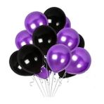 Deniz Party Store Wednesday Metalik Mor Siyah Balon 12 Inç 10 Adet Mor Renkli Parti Malzemesi