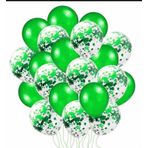 Deniz Party Store YEŞİL KONFETİLİ METALİK YEŞİL BALON SETİ 20 Adet