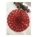 Deniz Party Store Yılbaşı Kırmızı Puanlı Karton Yelpaze Süs Dekor Süsü 30 cm 1 Adet