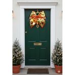 Deniz Party Store Yılbaşı Merry Christmas Parlak Gold Fiyonk Kapı Süsü 30 * 26 Cm