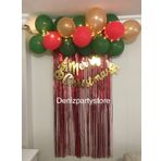 Deniz Party Store YILBAŞI MERRY CHRİSTMAS PERİ LEDLİ PERDELİ MİNİ ZİNCİR BALON SET