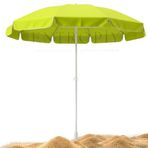 Deniz Plaj ve Balkon Şemsiyesi - Fiberglass Paslanmaz İskelet, Alüminyum Gövde, Canlı Renkler İç Dokumalı Kumaş Polyester ve Pamuklu 170 cm (Cırt Cırt Hediyeli) (LİMON)