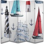 Deniz Temalı Özel Tasarım Paravan Room Divider 180 x 200 cm - Renkli