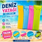 Deniz Yatağı, Şişme Deniz Yatağı, 183x69 cm, PVC, Sarı, Mavi, Pembe, Yeşil, Havuz ve Plaj için (PEMBE)