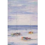 Deniz Yelkenli Modern El Yapımı Yağlı Boya Tablo 85cmx124cm